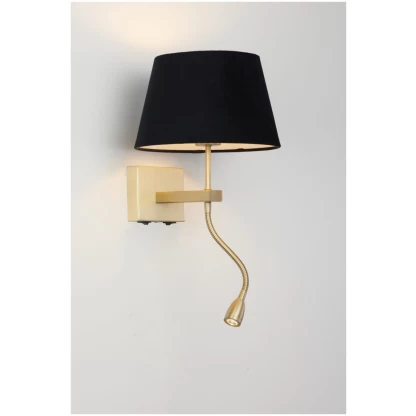 Mango vegglampe m/lesearm messing