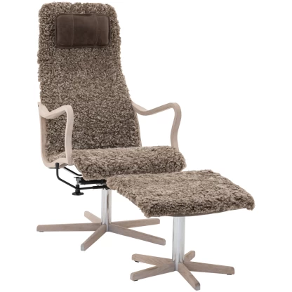 Chic wood hvilestol med pall - Bilde 2