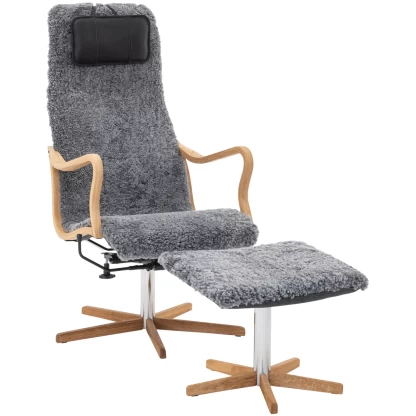 Chic wood hvilestol med pall - Bilde 4