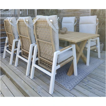 X-teak spisebord med 6 Verona spisestoler - Bilde 4