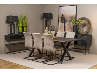 Plank spisebord 240 m/8 Lana spisestoler