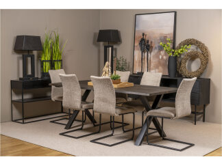 Plank spisebord 200 m/6 Lana spisestoler