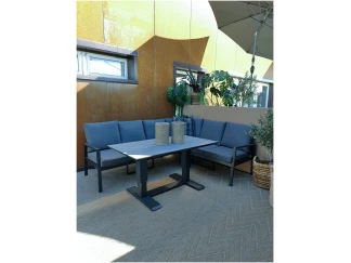 Manchester vinkelsofa m/hev-senk bord