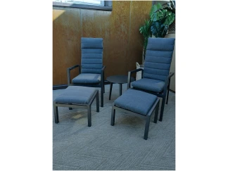 Manchester regulerbare stoler m/skammel og bord